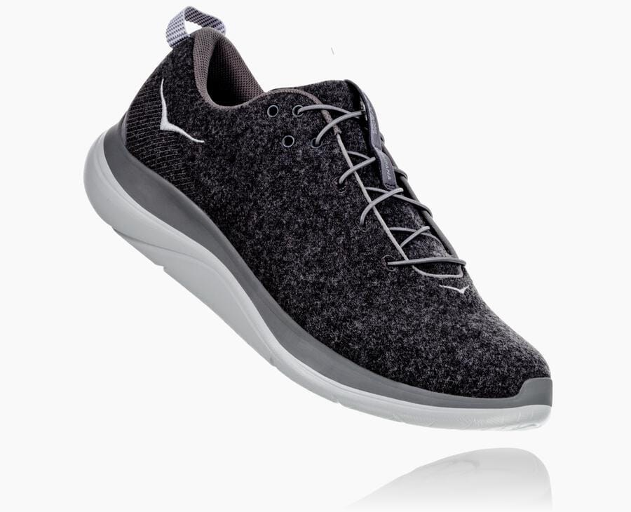 Hoka One One Hupana Flow Wool - Women Running Shoes - Dark Grey,Australia WXK-942103